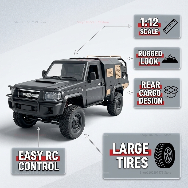 MN82 MN82S RC Crawler Truck 1/ - огляд і ціна Dirt Brush Interior
