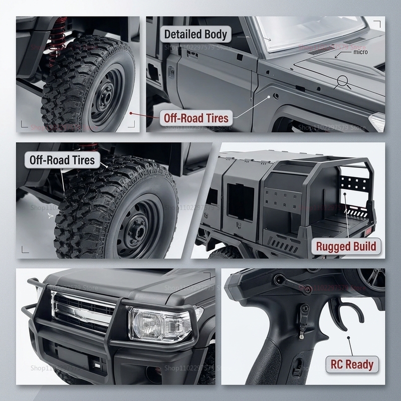 MN82 MN82S RC Crawler Truck 1/ - огляд і ціна Dirt Brush Interior