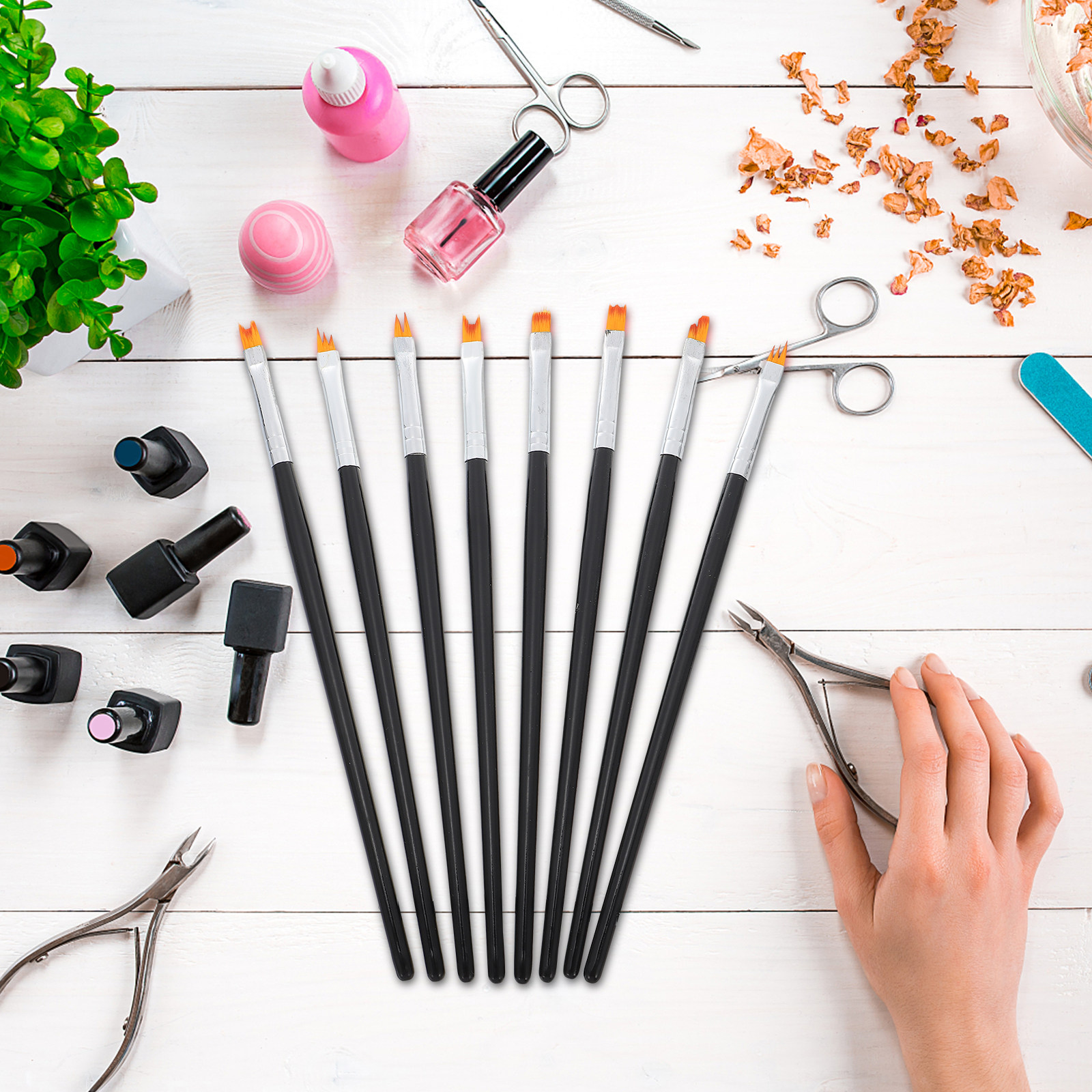 8Pcs Nail Brush Set Flower Des - огляд і ціна Detailing Brush Set