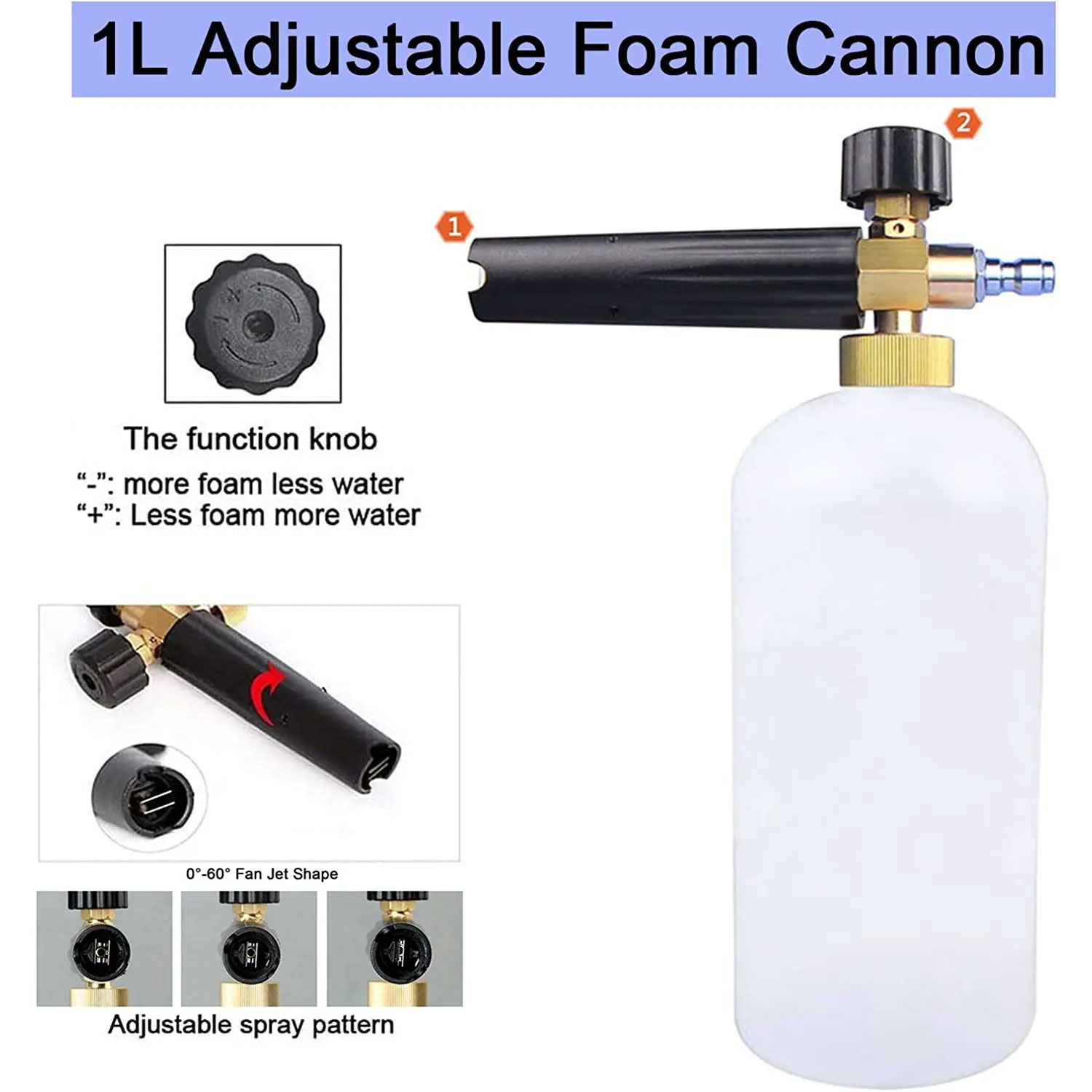 Snow Foam Cannon with 1/4 Inch - огляд і ціна Foam Cannon Car Wash